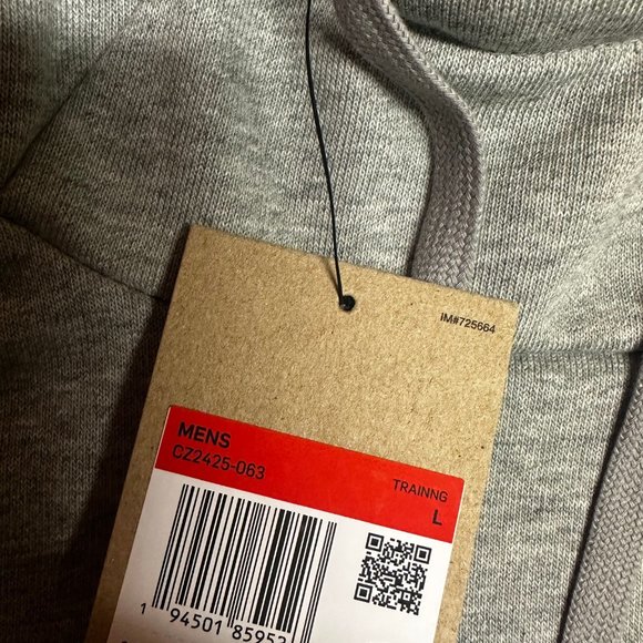 Nike Mens Gray CZ2425-063 Dri Fit Fleece Long Sleeve Pullover Hoodie Size Large - Picture 3 of 3